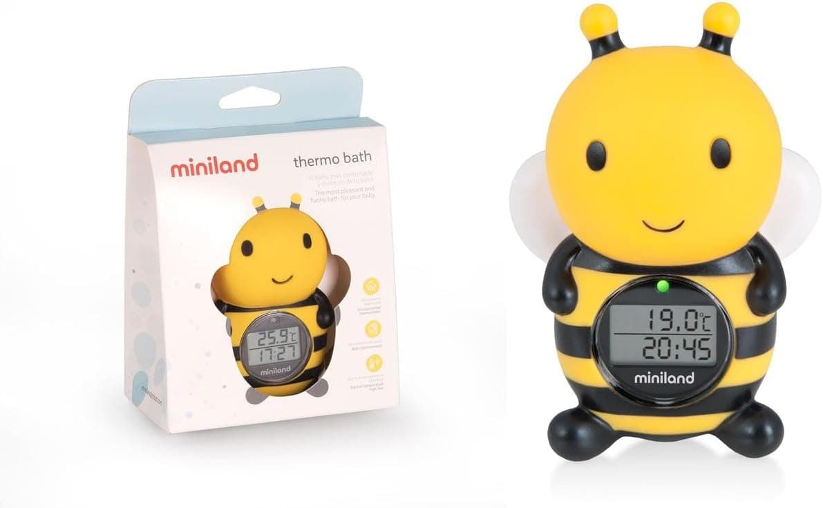 Miniland Termómetro de Baño para Bebé, Pantalla de Fácil Lectura - Bee