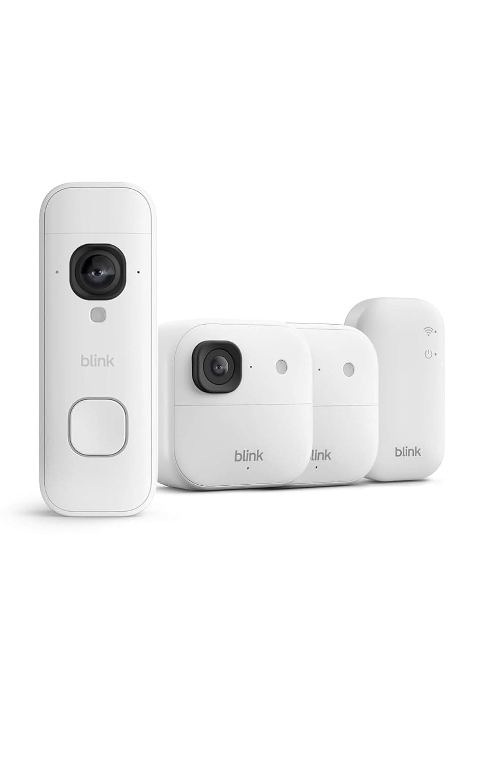 Cámara exterior 2K+ Blink con Blink Videotimbre 2K+ con pilas (última generación), Blanco, módulo de sincronización básico Incluido