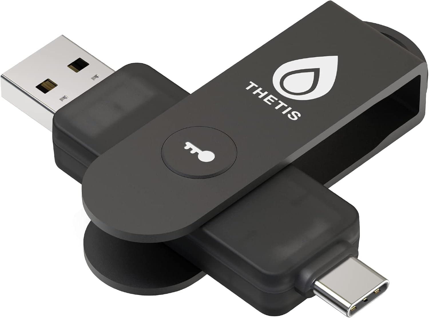 Thetis Pro FIDO2 Llave de Seguridad, Llave de Seguridad NFC de autenticación de Dos factores FIDO 2.0, Puertos USB duales A y Tipo C para protección multifactorial (HOTP) en Windows/MacOS/Linux,Gmail