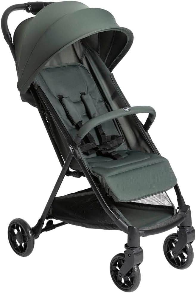 Chicco Urbino Silla de Paseo, Desde nascimiento hasta 22 Kg, Carrito Bebé, Plegado automatico con una sola mano, Compacto y Ligero, Capota con Protección UV50+, Respaldo Ajustable y Reclinable, Verde