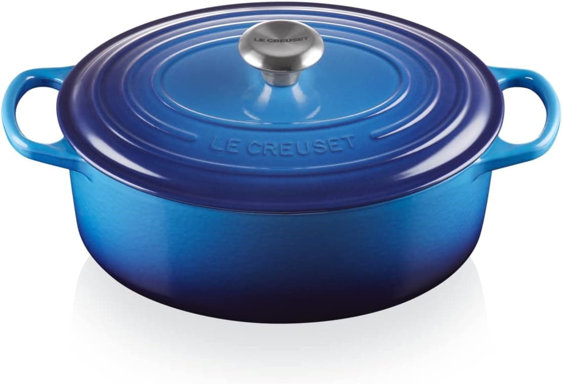 Le Creuset Cocotte oval de hierro fundido, 29 cm, 4, 7 L, Todas Las Fuentes de Calor incluso inducción, Azure, 21178292202430