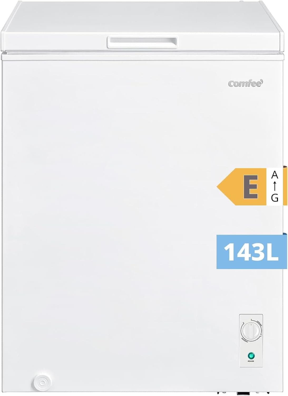 COMFEE' 143L Congelador Arcón Pequeño, Convertible en Refrigerador, Blanco