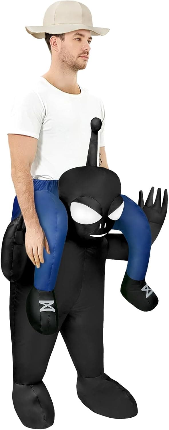 Disfraz Inflable de alienígena, Disfraz Inflable, Disfraz Inflable para Adultos con Sistema de inflación, Carnaval, Halloween, Verde, Cosplay para Fiestas