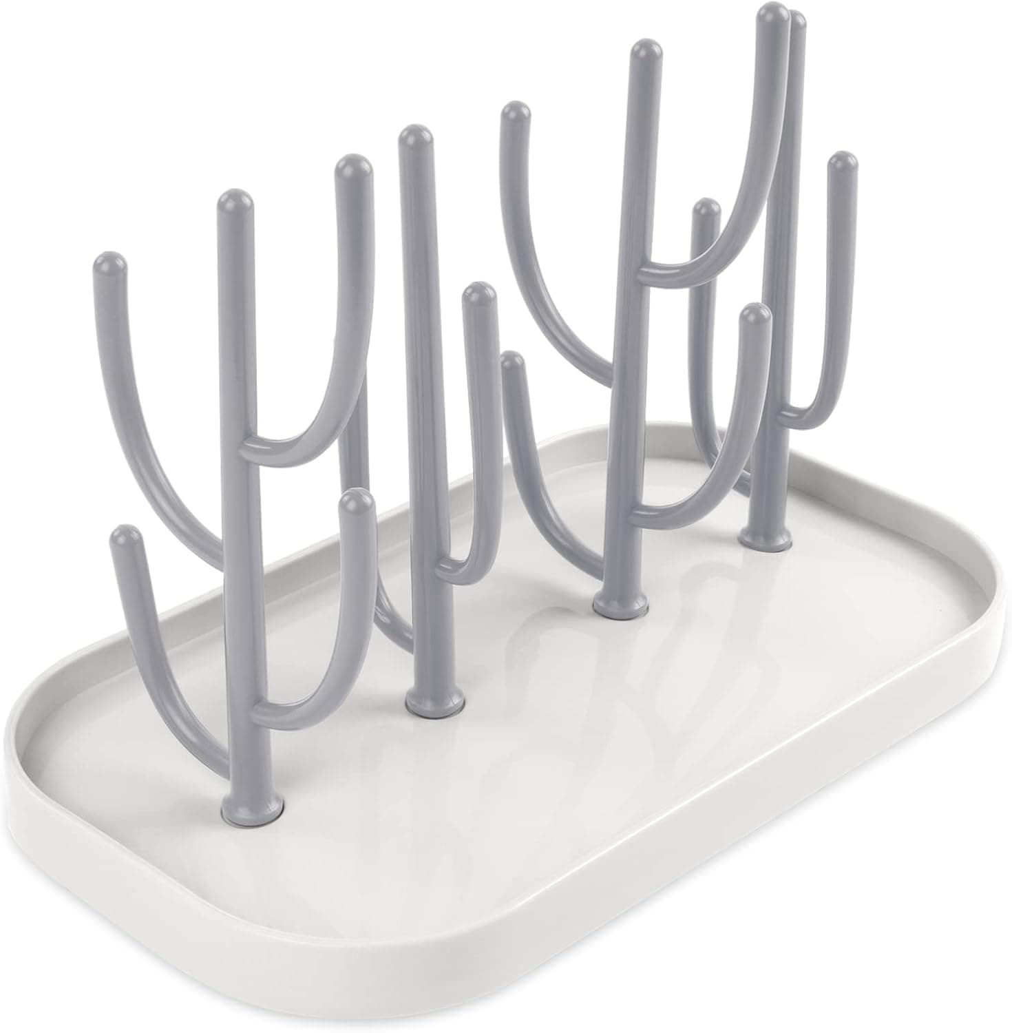 Vicloon Estante para Secar Biberones de Bebés - Secador Desmontable con Portabotellas para Tetinas de Vidrio (Gris)