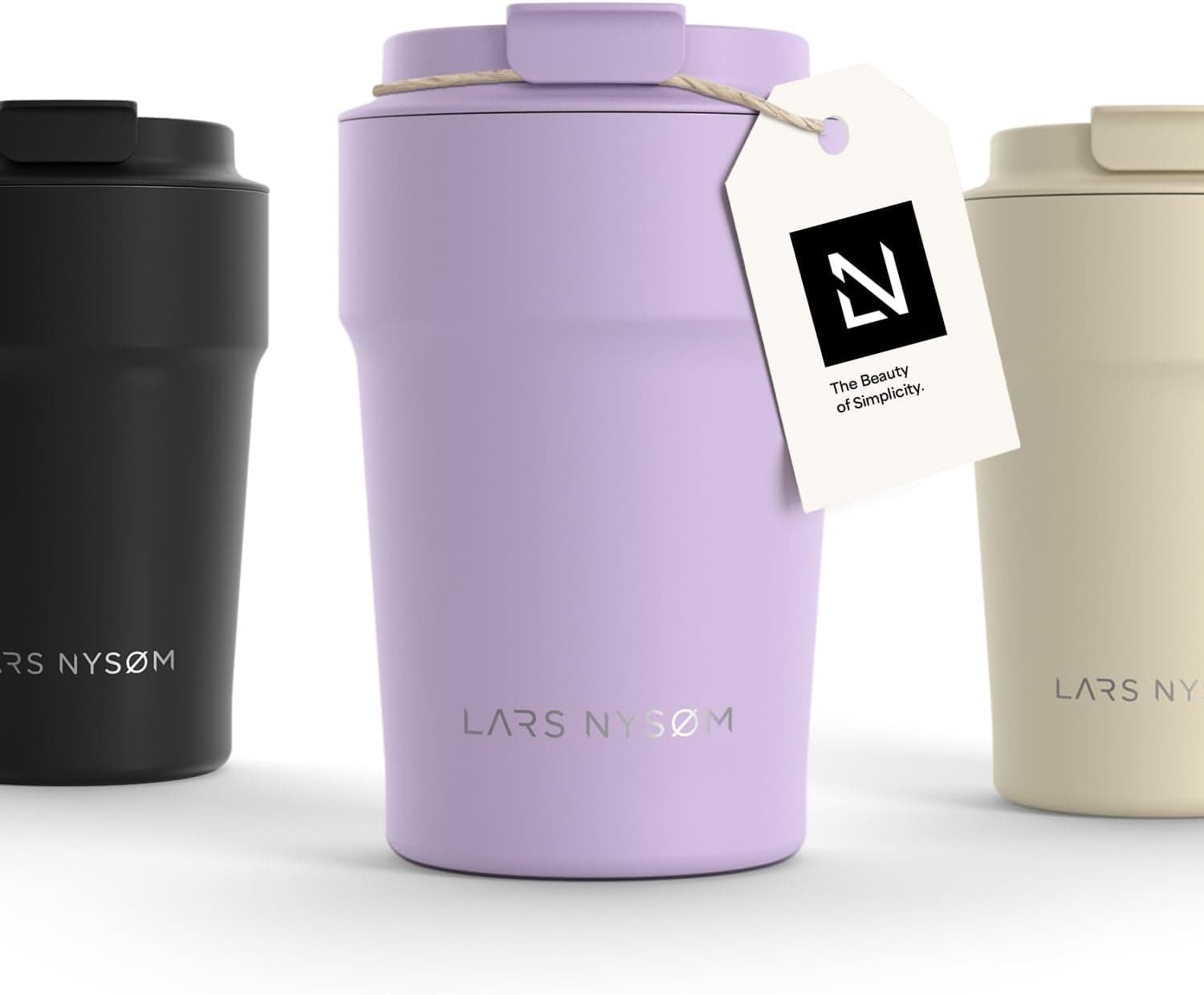 LARS NYSØM Taza Termica Cafe 380ml - Vaso Termo Cafe para Llevar - Aislante