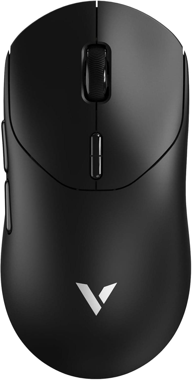 Rapoo VT2 Ratón Gaming Inalámbrico, Sensor Paw 3398, 26000DPI, Verdadero Sondeo de 8000 Hz, Ultraligero 53g, hasta 750 Horas de Batería, Interruptor Mecánico 100M, 10 Botones Programables, Negro