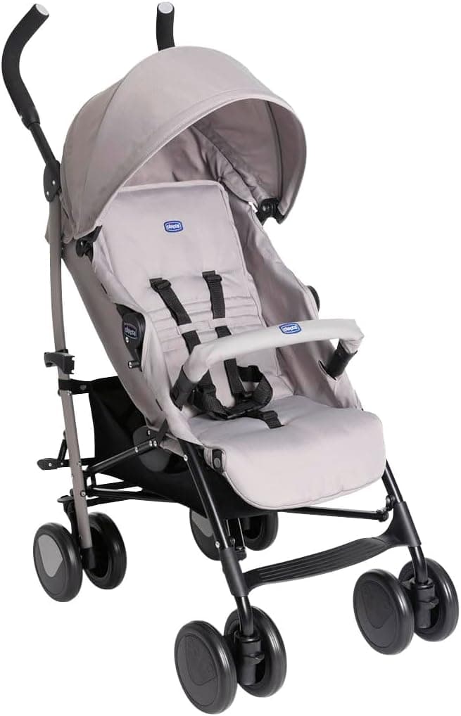 Chicco Echo Lite, Silla de Paseo Bebé Ligera, 0+ Meses-22 Kg, Respaldo Reclinable en 4 Posiciones, Asiento Espacioso, Paragolpes, Cierre Paraguas, Frenos Gemelos y Ruedas Delanteras Giratorias, Beige