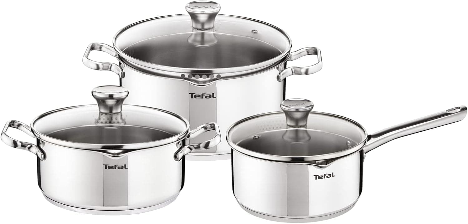 Tefal Duetto On - Juego de 3 Piezas + 3 Accesorios, Acero inoxidable