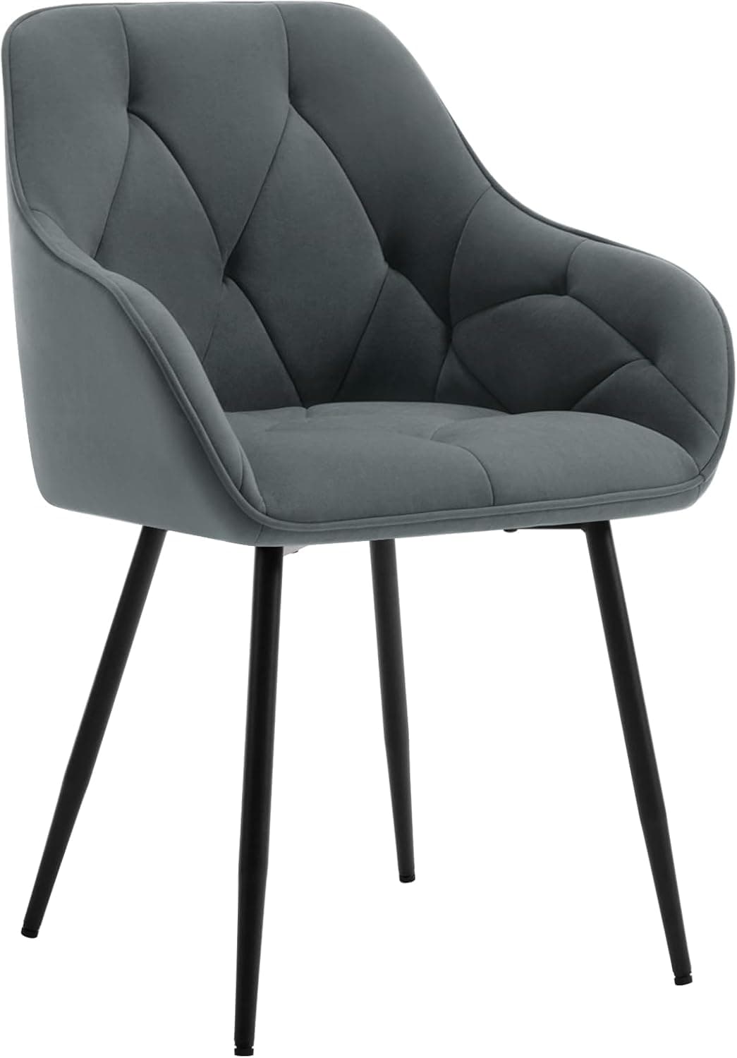 WOLTU Silla de Comedor,Terciopelo,Gris Oscuro