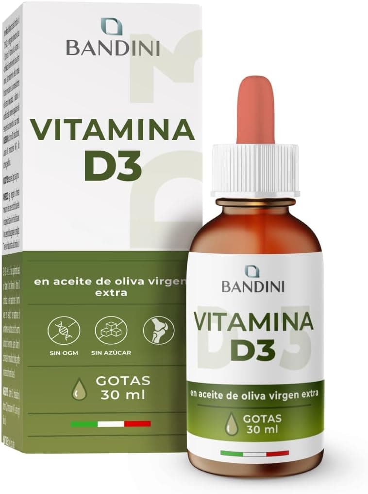 Bandini® Vitamina D3 2000 U.I. por gota | Vitamin D Liquida Pura | 30 ml