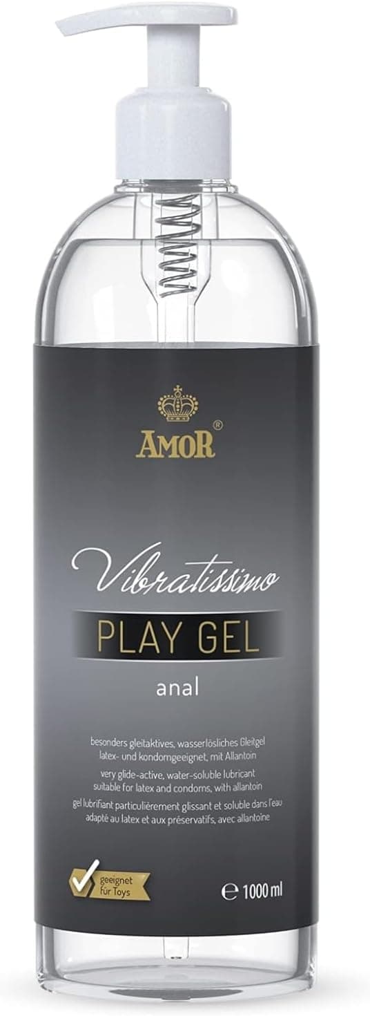 Vibratissimo Play Gel Anal 1000 ml | Lubricante extra deslizante | Geles a base de agua | Gel lubricante adecuado para juguetes de silicona y condones de látex | lubricación a base de agua