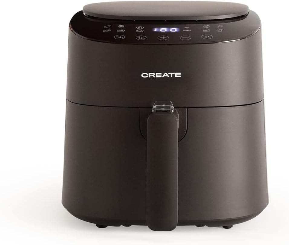 CREATE/FRYER AIR PRO COMPACT/Freidora de aire sin aceite 3,5 L Negro / 8 Programas, Pantalla de visión angular, Sin aceites ni grasas, Sistema circulacion de aire 360º, 1300W