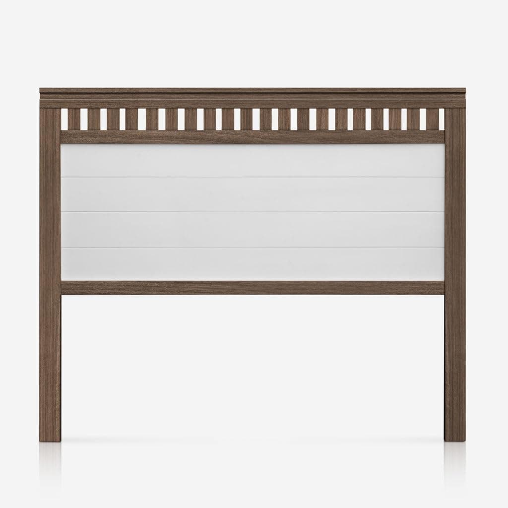 Cabecero Bora para Cama de 150 Fabricado en Madera Maciza de Pino insigni Acabado Combinado Nogal Blanco