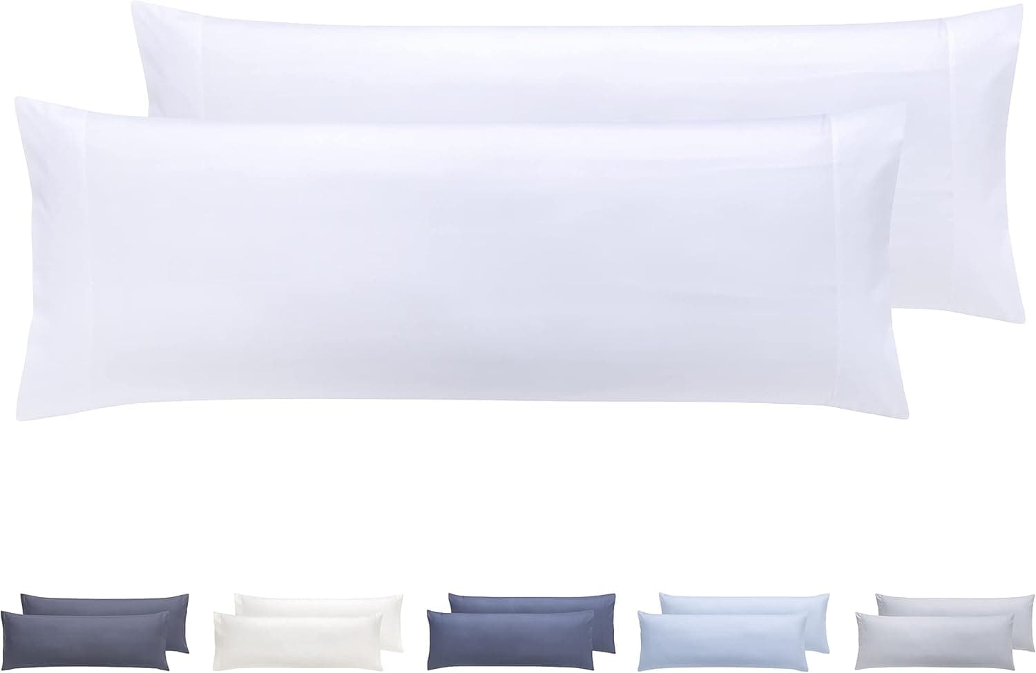 Todocama – Juego de 2 Fundas de Almohada, Microfibra Extra Suave, hipoalergénicas. Juego de 2-90x40 cm Blanco