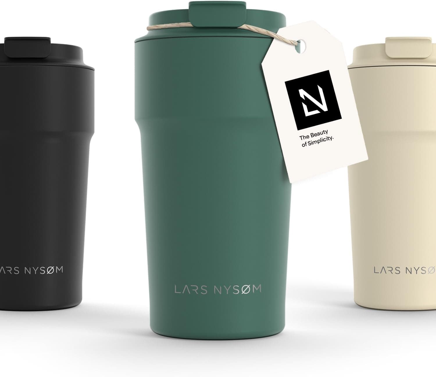 LARS NYSØM Taza Termica Cafe 500ml - Vaso Termo Cafe para Llevar - Aislante