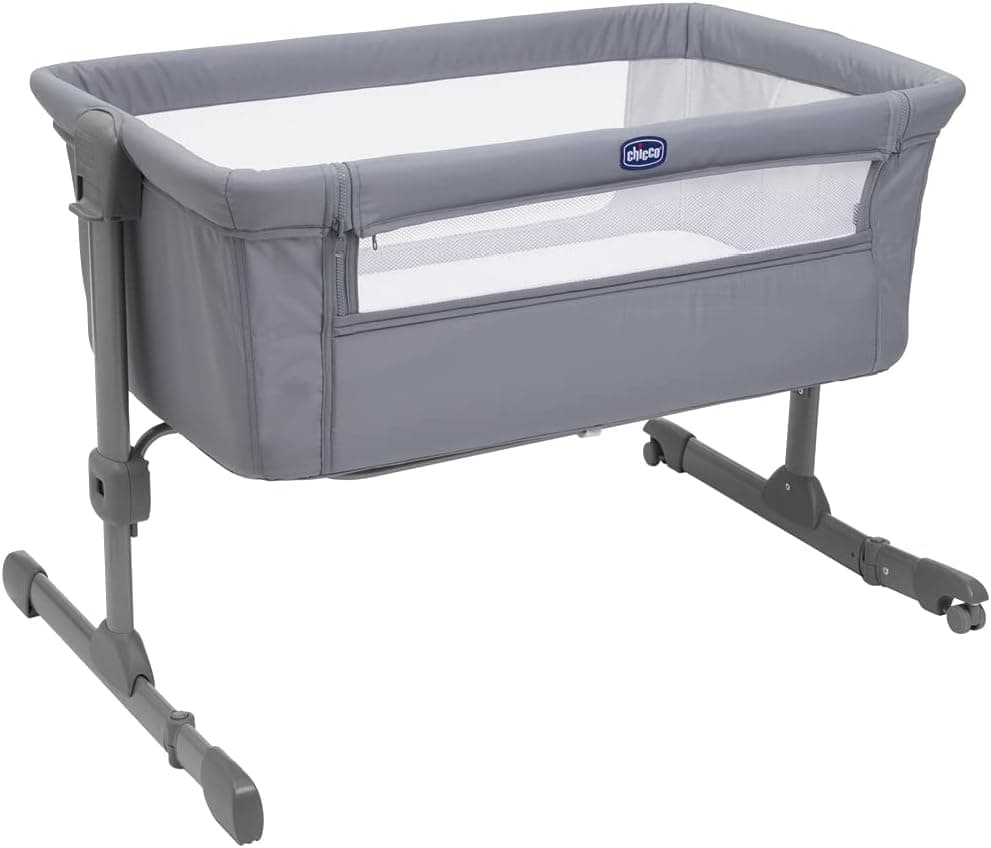 Chicco Next2Me Essential Cuna Colecho Bebé, Cuna para recién Nacidos, Compatible con Varias Camas, Altura Ajustable, Buena Circulación de Aire, Colchón y Bolsa incluidos, 0-6 Meses, Gris