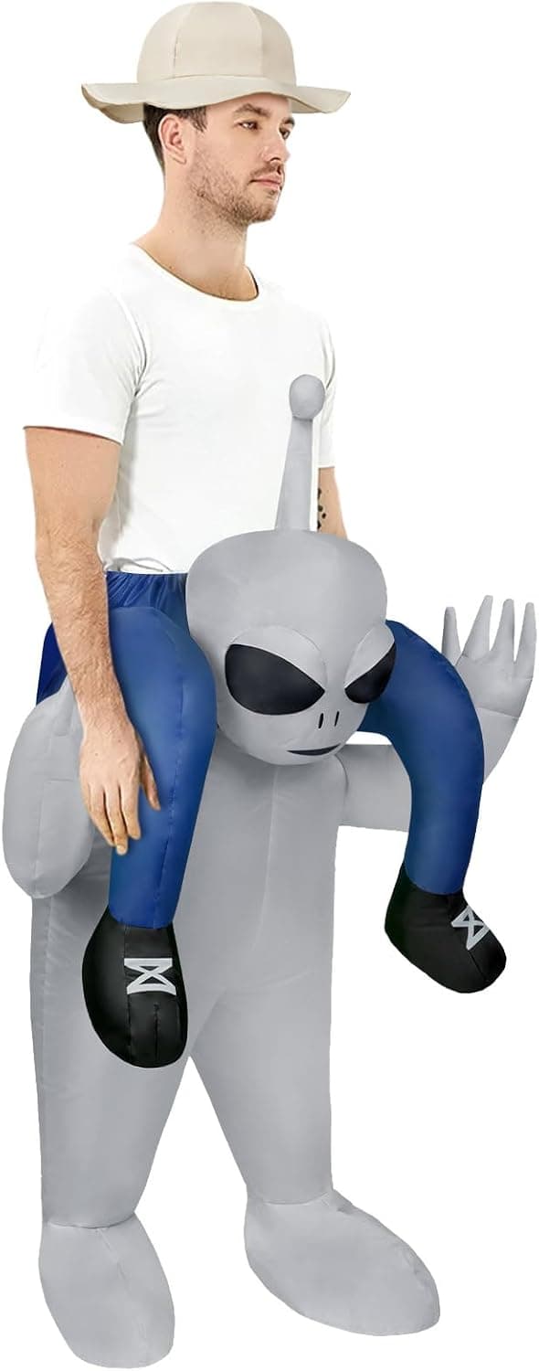 Disfraz Inflable de alienígena, Disfraz Inflable, Disfraz Inflable para Adultos con Sistema de inflación, Carnaval, Halloween, Verde, Cosplay para Fiestas