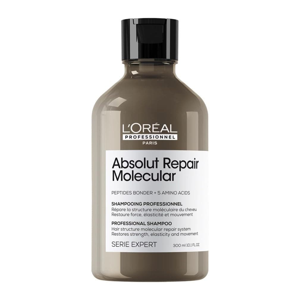 L’Oréal Professionnel, Champú Profesional Sin Sulfatos, Nutre en Profundidad, Repara Daños y Fortalece el Cabello, para Cabello Seco y Dañado, Fórmula Patentada, Absolut Repair Molecular, 500ml
