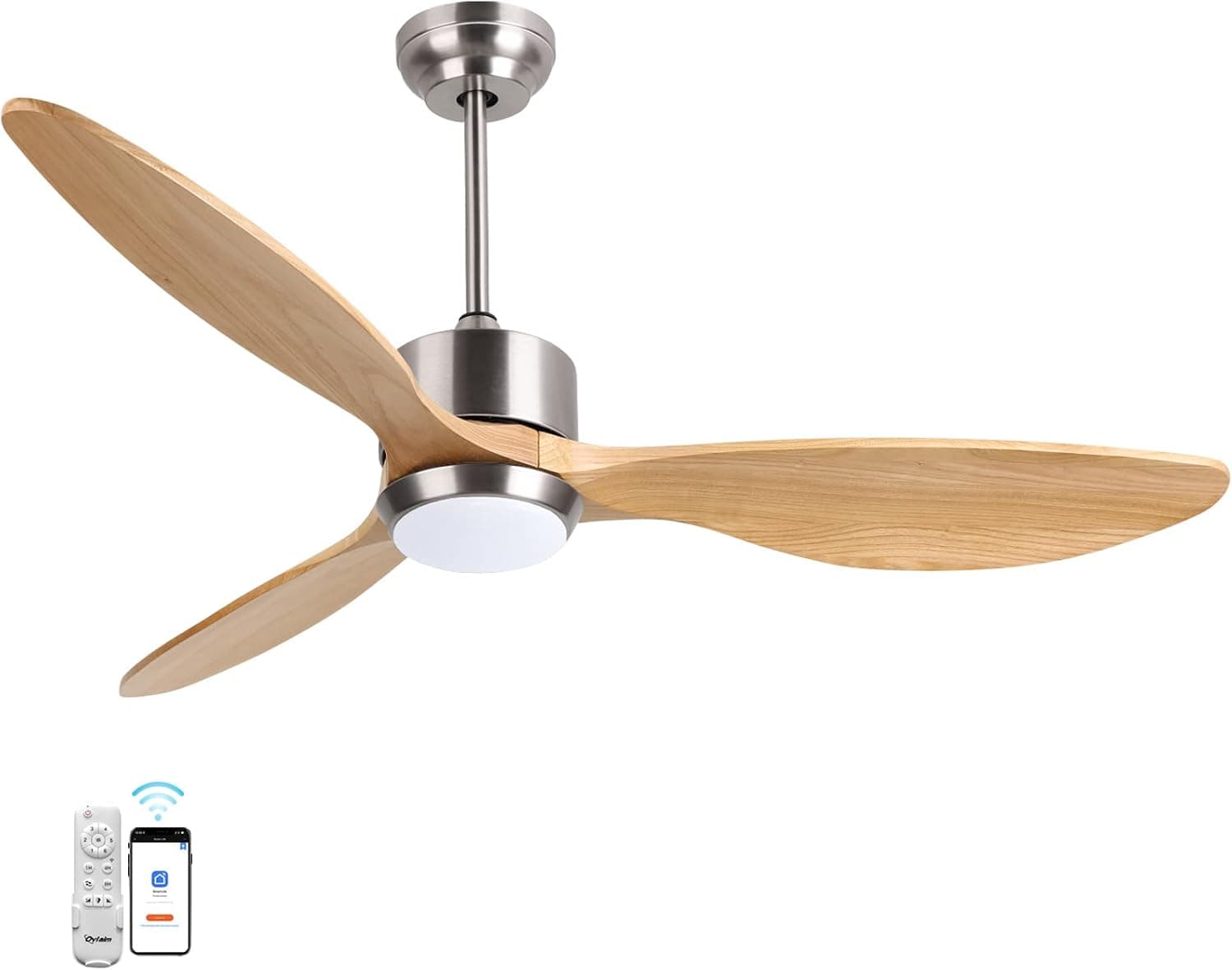 Ovlaim 132cm Ventilador de Techo con Luz Silencioso y Mando a Distancia