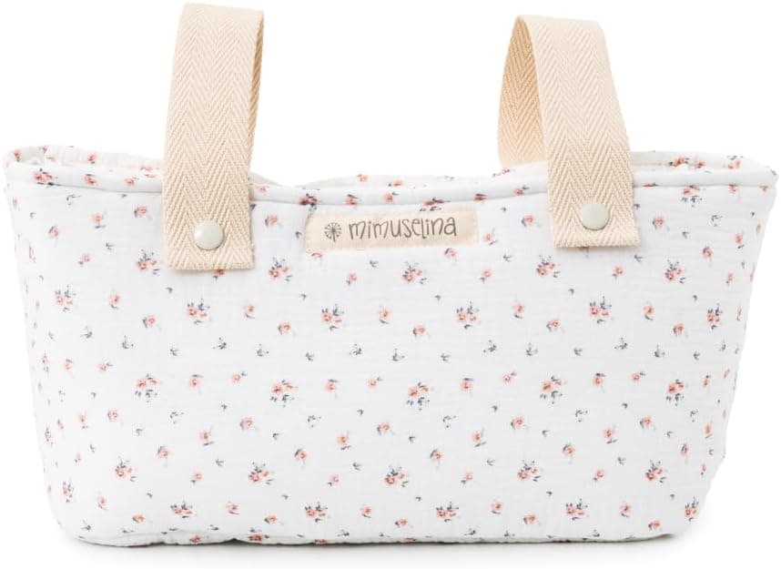 MIMUSELINA Bolso Carro Bebe | Pañalera Bebe organizador para silla paseo con gran capacidad | Bolso Maternidad Elegante y Práctico | Hecho en España