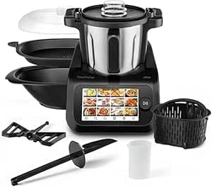 Ufesa TotalChef RK6 Robot de Cocina Multifunción Inteligente, Pantalla Digital 7”, WIFI, 30 Funciones, Jarra Acero Inox, Capacidad Máxima 3,5L, Báscula Integrada, 15 Programas, Accesorios