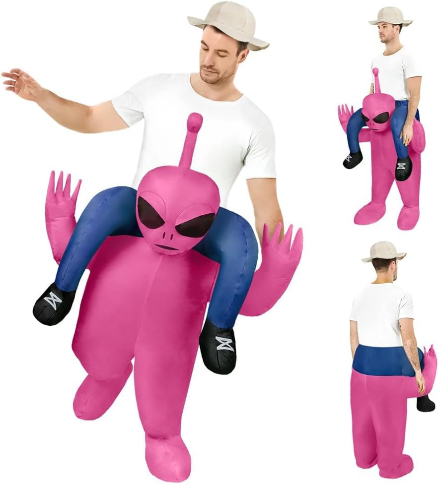 Disfraz Inflable de alienígena, Disfraz Inflable, Disfraz Inflable para Adultos con Sistema de inflación, Carnaval, Halloween, Verde, Cosplay para Fiestas