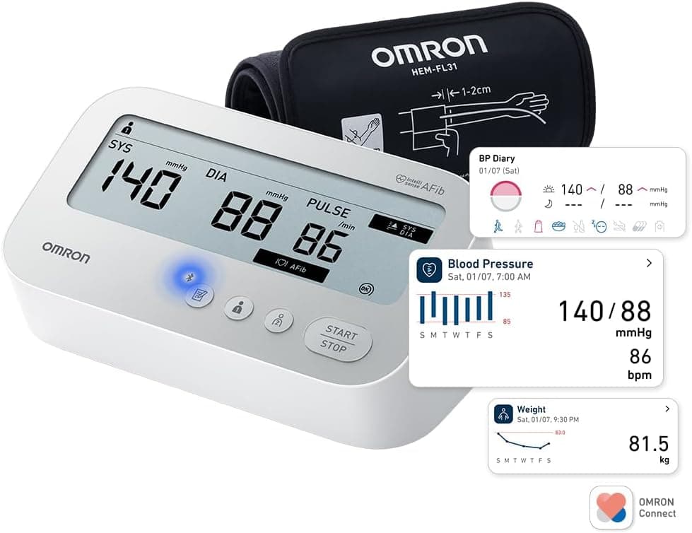 OMRON X4 Connect AFib Tensiómetro de brazo, Conexión Bluetooth