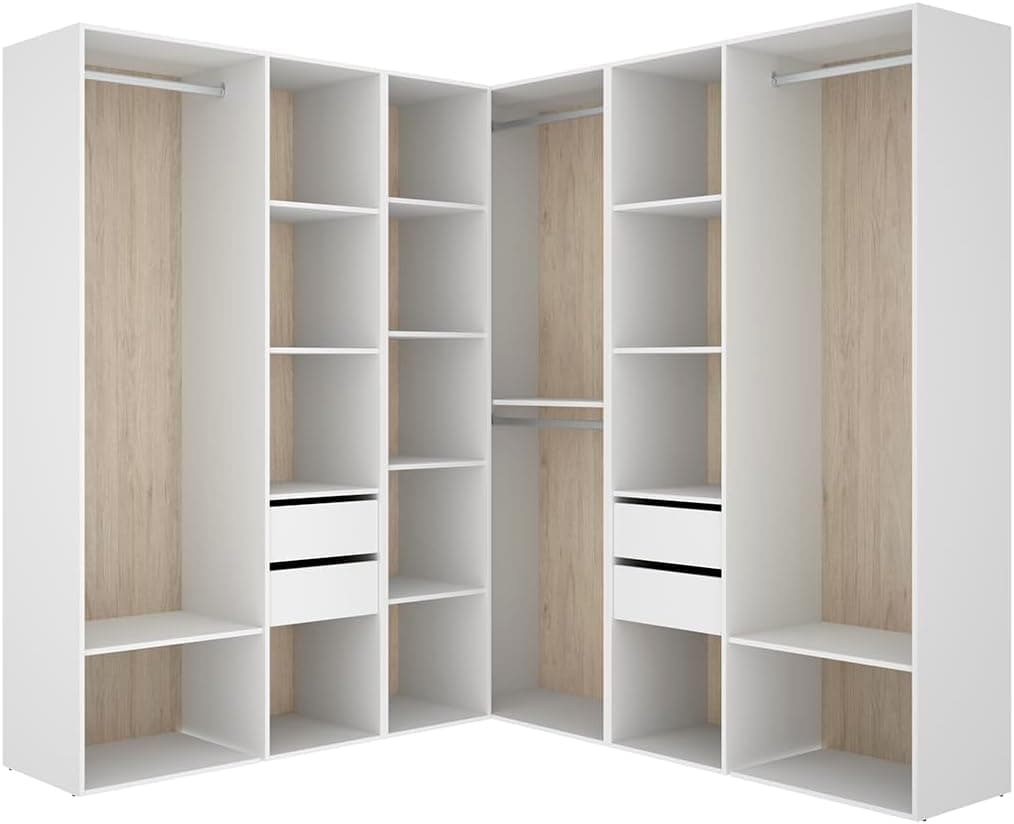DEKIT Grupo RIMOBEL-Conjunto Armario-VESTIDOR Rincon con Trasera Reversible