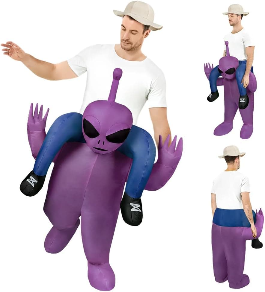 Disfraz Inflable de alienígena, Disfraz Inflable, Disfraz Inflable para Adultos con Sistema de inflación, Carnaval, Halloween, Verde, Cosplay para Fiestas