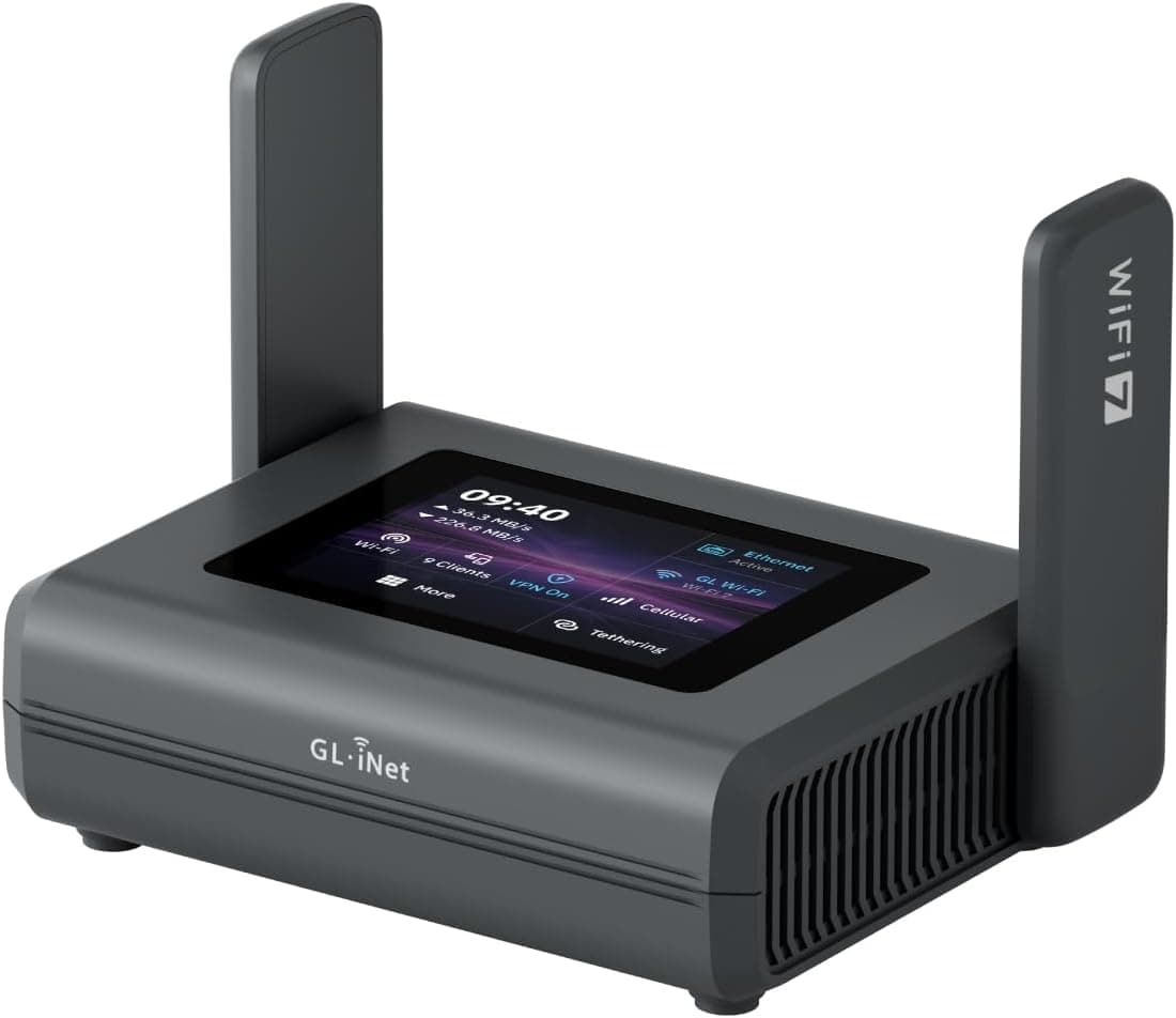 GL.iNet Slate 7 Pro (GL-BE10000) Router Wi-Fi 7 Viaje, 6GHz, 2,5G, OpenWrt