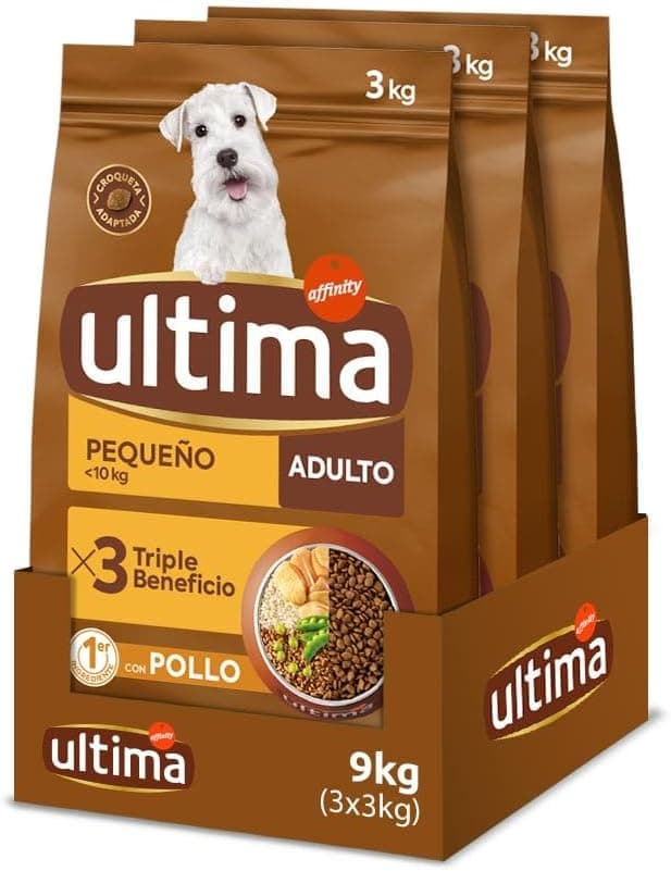 Ultima Pequeño Adult Pollo, Comida seca para perros, Pack de 3 x 3kg, Total 9kg