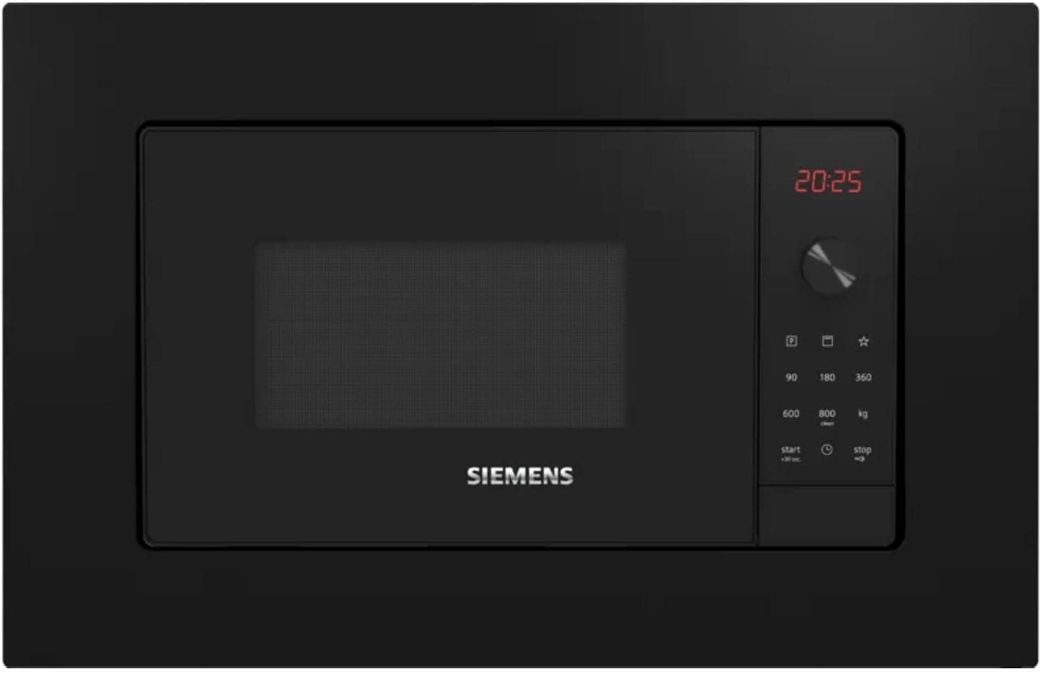 Siemens - Microondas Integrable IQ300, 60 cm, cookControl, Función Grill, 5 Niveles de Potencia, 800W, Negro, BE623LMB3