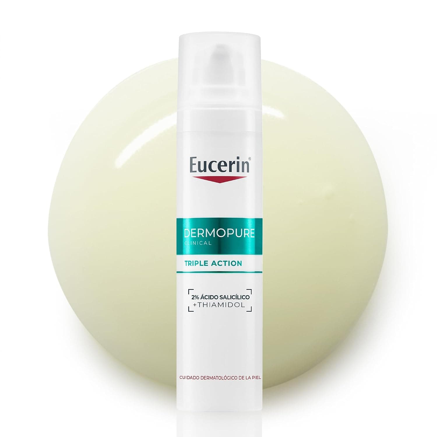 Eucerin DermoPure Clinical Triple Action (40 ml), sérum antimanchas post-acné, hidratante facial con Ácido Salicílico y Thiamidol para granos y puntos negros, sérum para piel con tendencia acneica