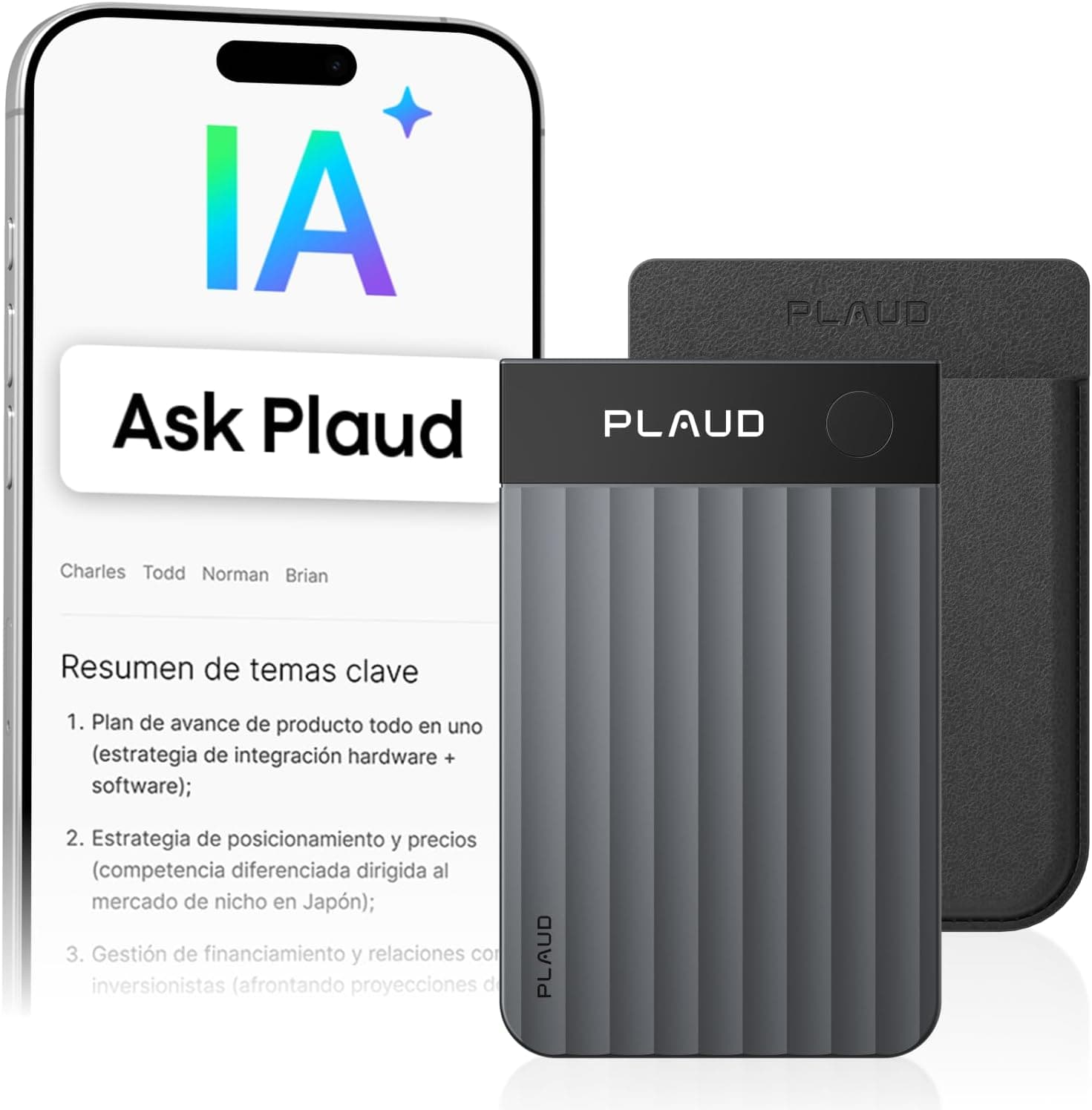 Plaud Note Pro Grabadora de Voz IA Transcripción Resumen Llamadas Reuniones