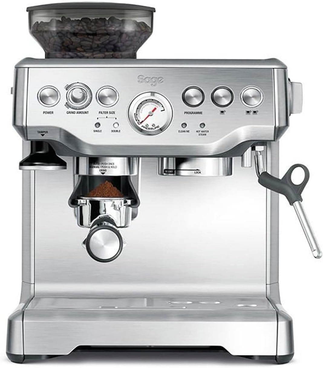 Sage Barista Express, Cafetera con Molinillo, Acero Inoxidable Cepillado
