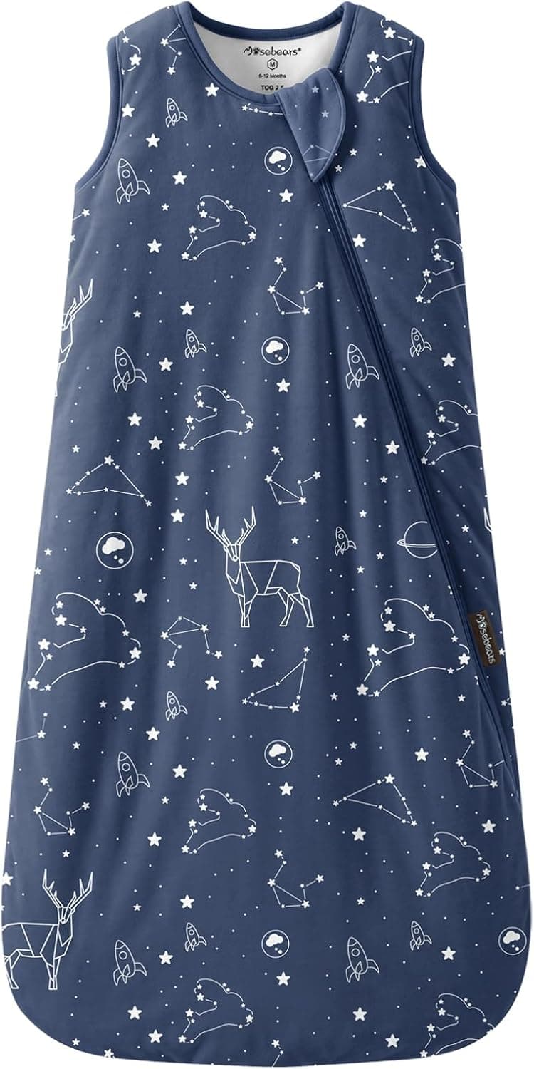 Mosebears Saco de Dormir para Bebé de Invierno Fibra de Bambú 2.5 TOG,Super Suave y cálido.