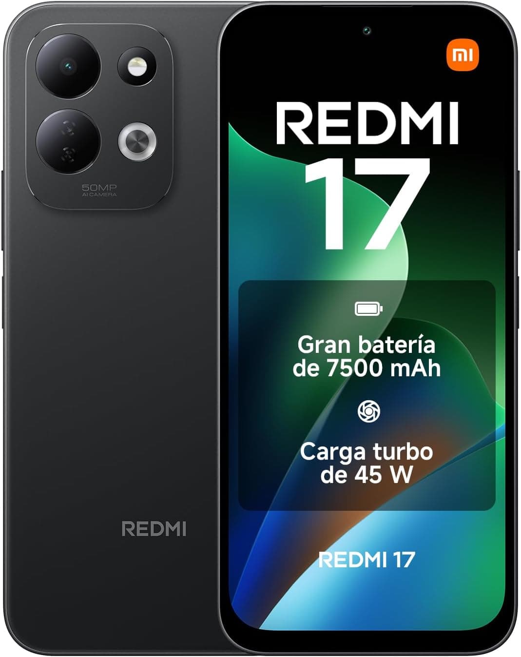 REDMI 17, 4+256GB, Negro, 7500mAh, Carga Turbo 45 W
