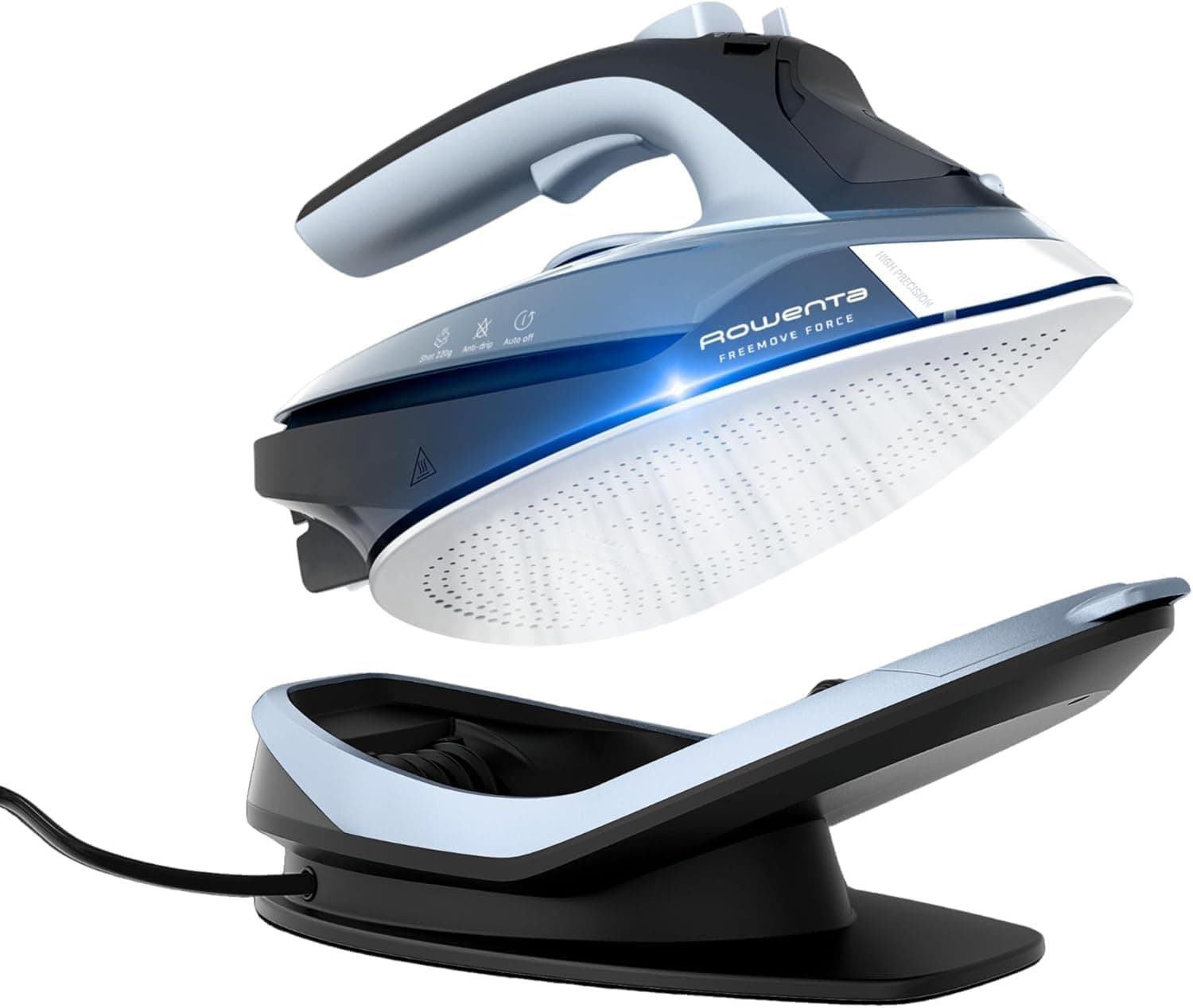 Rowenta Freemove Force, Plancha de vapor sin cable, Golpe vapor 200 g/min