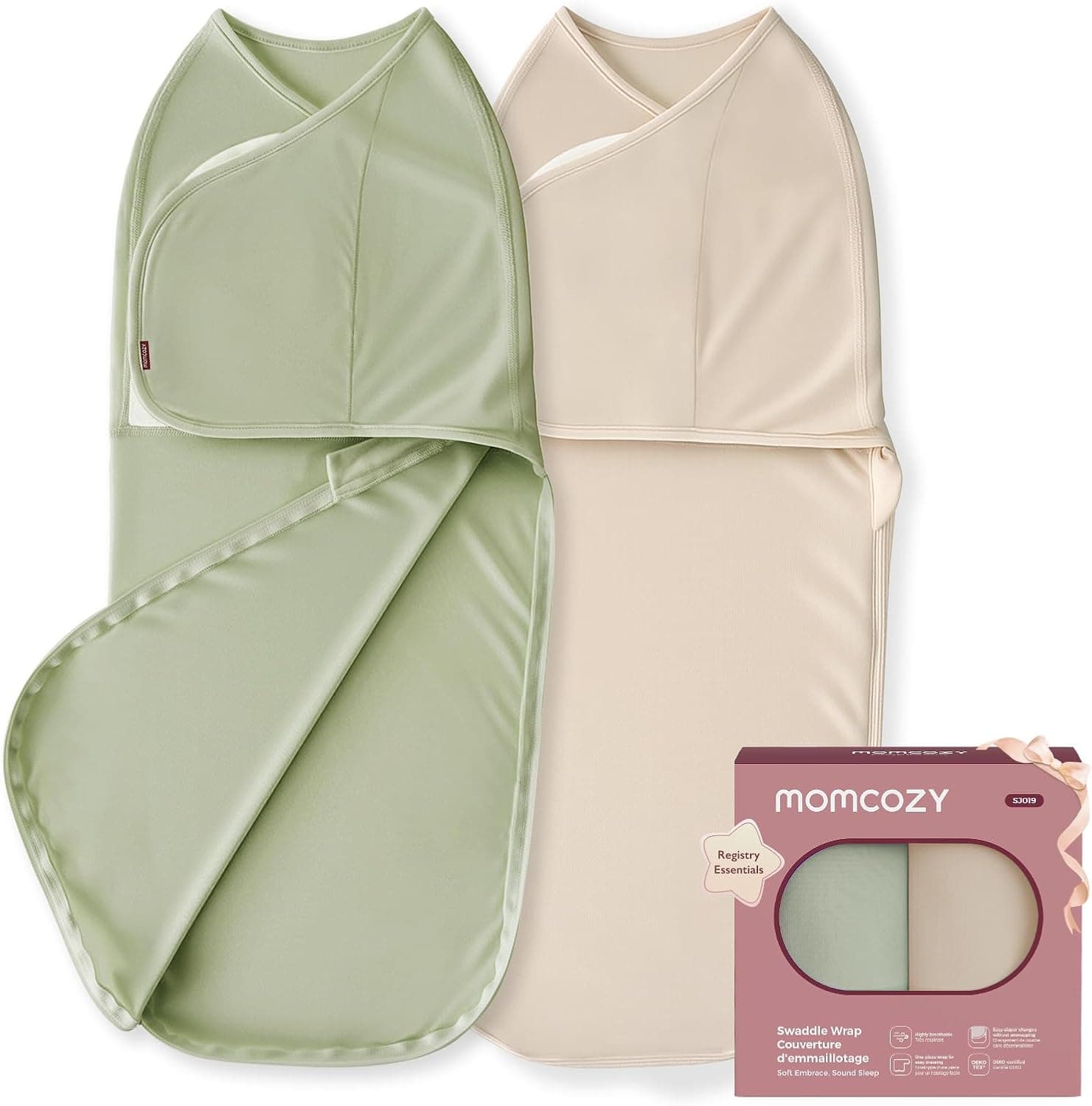 momcozy Saco para bebé de 0 a 3 Meses, Cierre silencioso, para Padres recién Nacidos, Reduce el Reflejo de Miedo, indispensable para recién Nacidos de 0 a 3 Meses, Paquete de 2