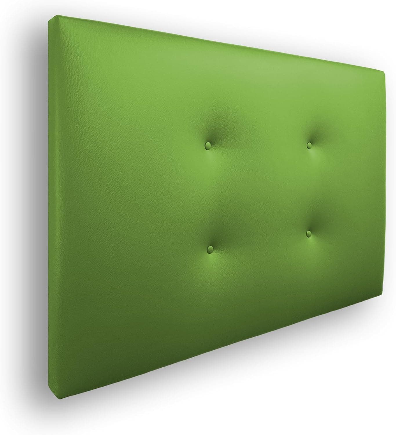 Silcar Home - Cabecero de Cama Carlo 105 Verde - Estructura de Madera, Tapizado en Polipiel, Diseño Moderno con Dos hileras Botones, Fácil Instalación - Polipiel Verde, 105 cm