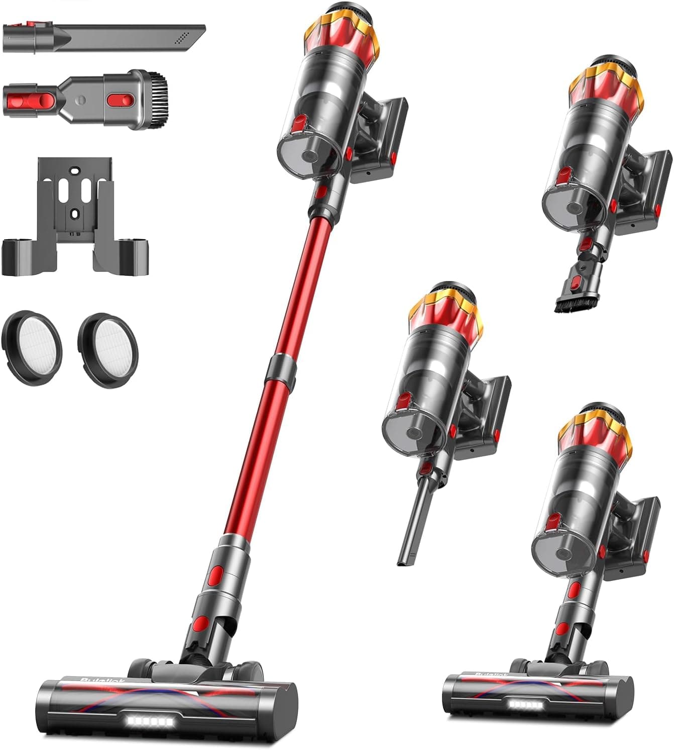 55Kpa/650W/65Mins Aspiradora sin Cable, Aspiradora sin Cable de 1.6 L/Pantalla Táctil LED,Capa de Filtración de 8 Etapas, Autocargable,Autoportante,Adecuado para Suelos/Alfombras/Pelo de Animales