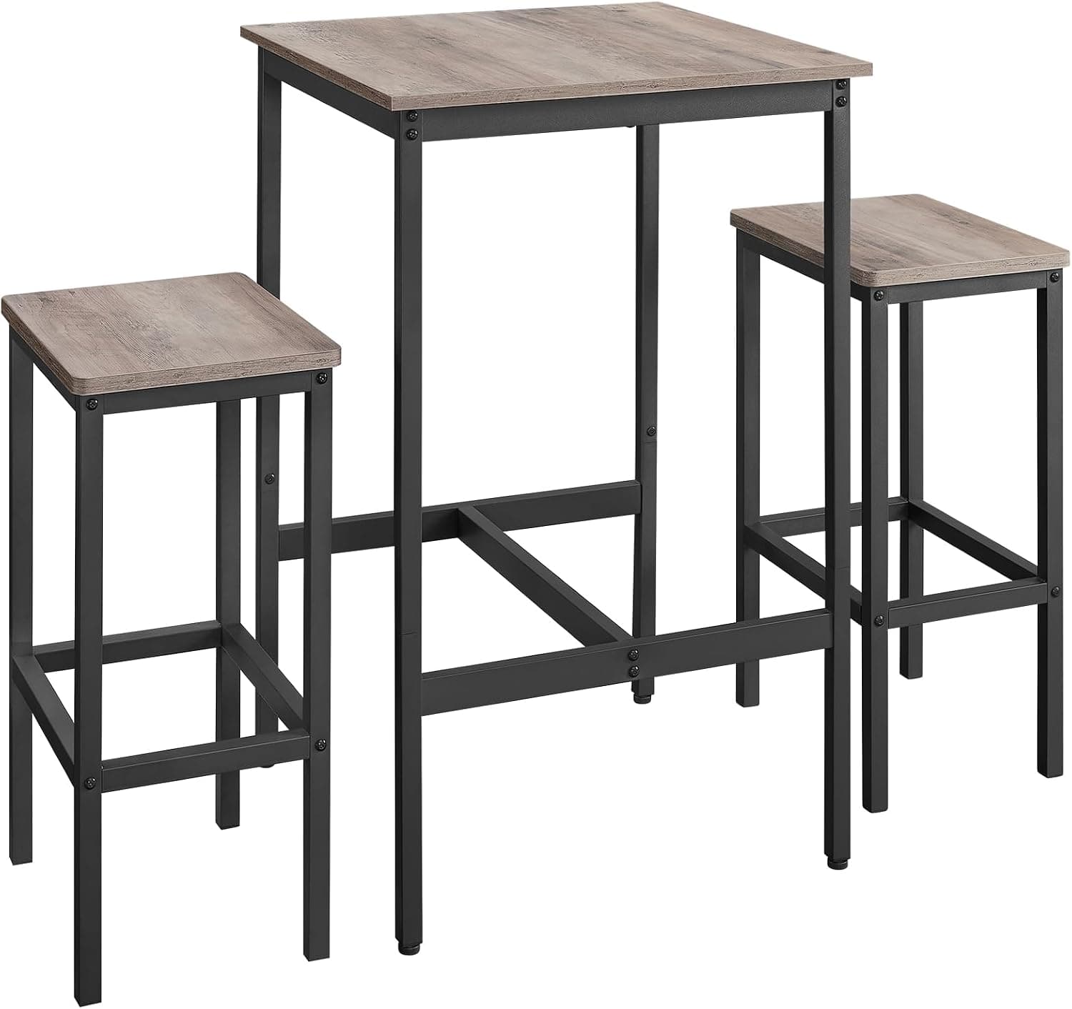 VASAGLE Mesa de Bar con Taburetes, Mesa Comedor con 2 Sillas