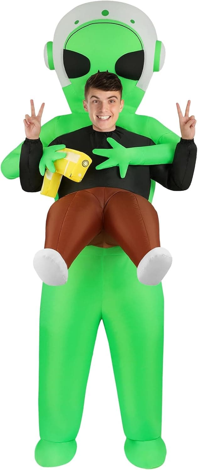 Disfraz Inflable de alienígena, Disfraz Inflable, Disfraz Inflable para Adultos con Sistema de inflación, Carnaval, Halloween, Verde, Cosplay para Fiestas