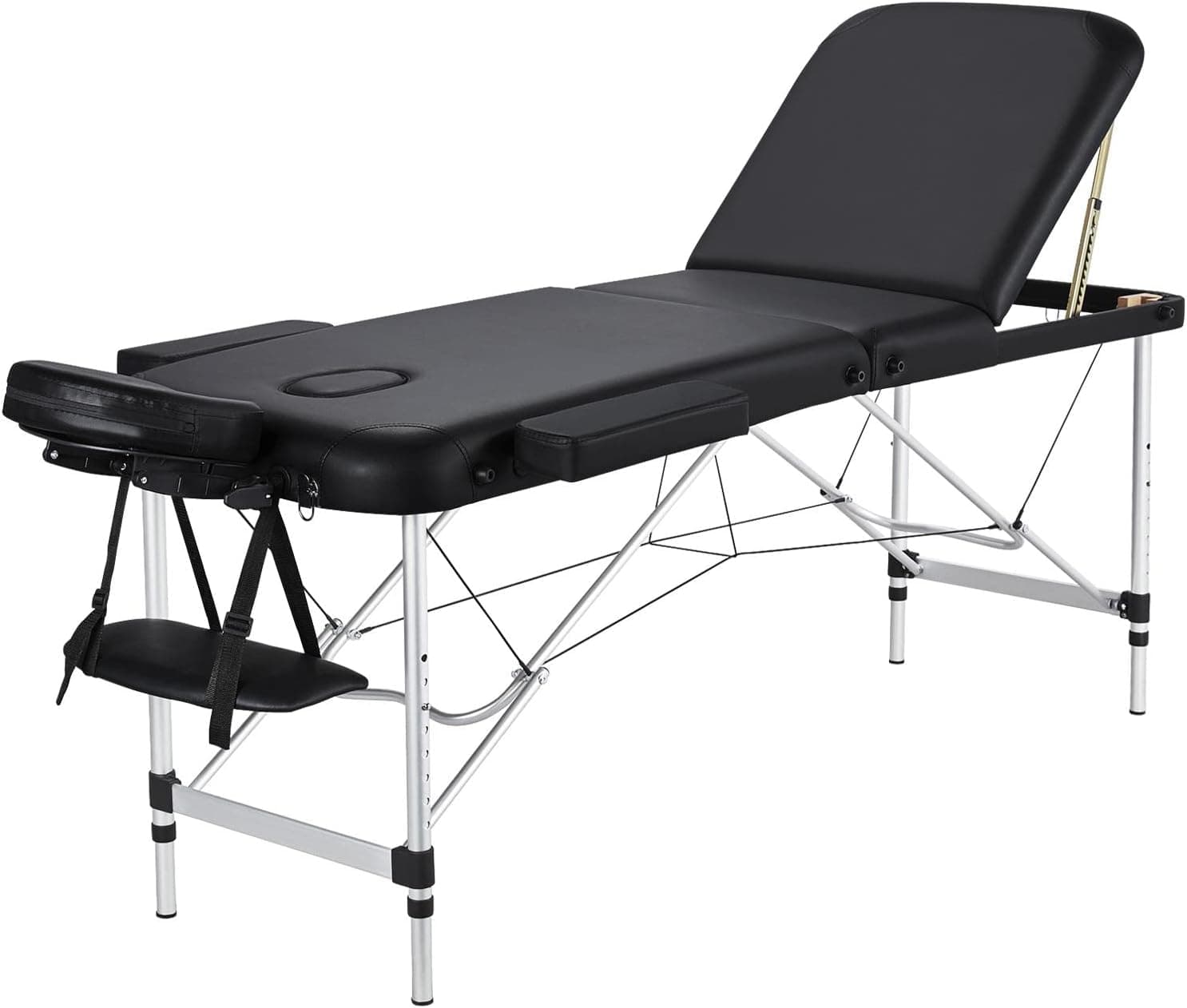 Yaheetech Camilla de Masaje Plegable de 3 Zonas 213x82cm Negro