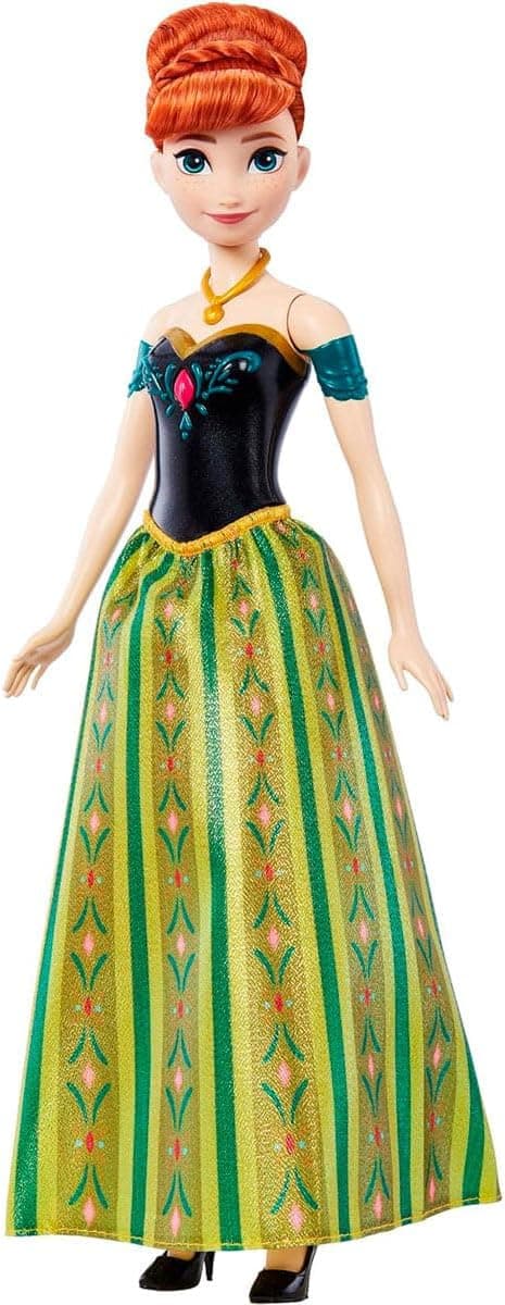 Mattel Disney Juguetes Frozen, muñeca Anna Hoy, por Primera Vez con un Aspecto célebre Que Canta Hoy, por Primera Vez en 4 Idiomas: inglés, francés, alemán, Italiano, JDL59