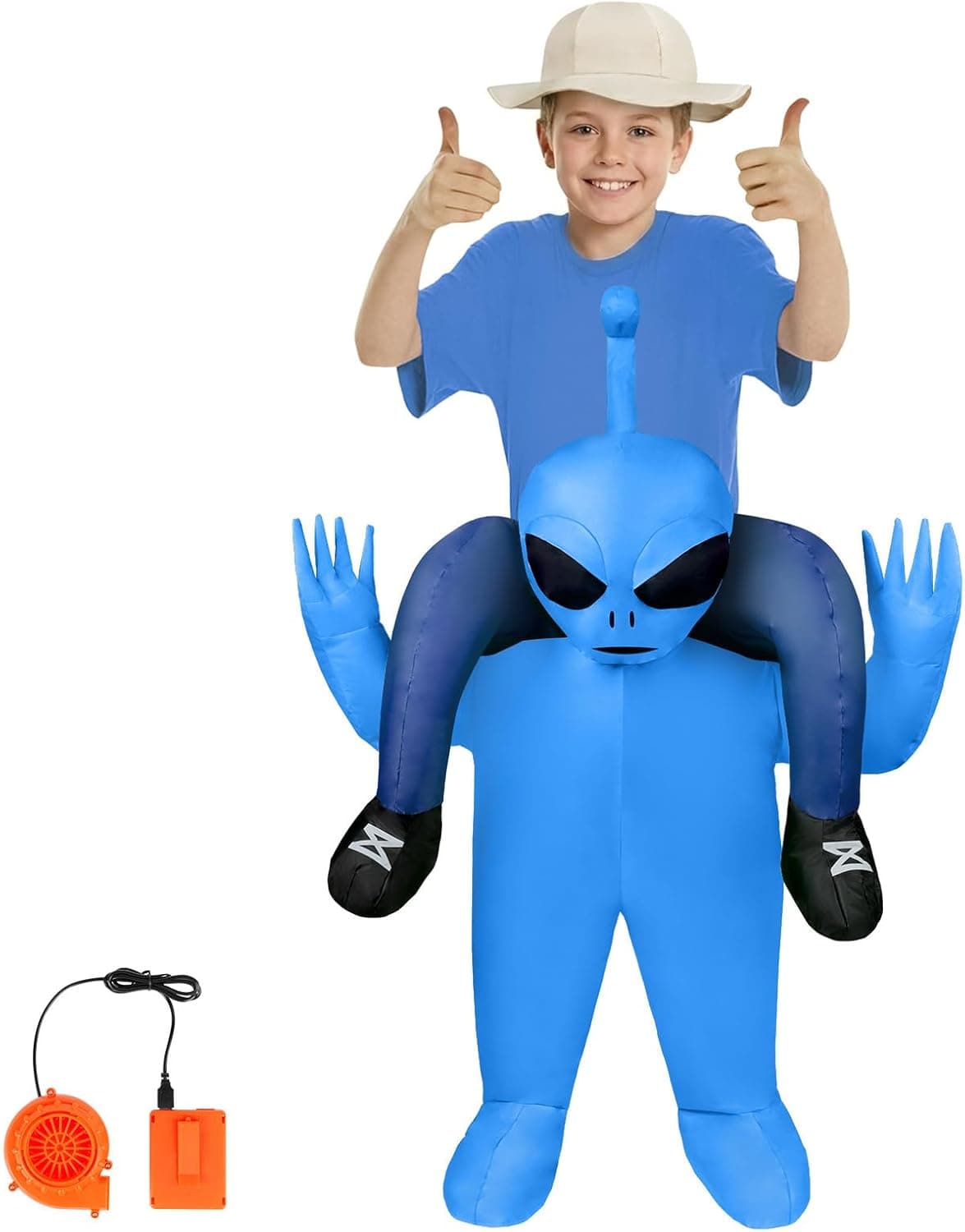 Disfraz Inflable de alienígena, Disfraz Inflable, Disfraz Inflable para Adultos con Sistema de inflación, Carnaval, Halloween, Verde, Cosplay para Fiestas