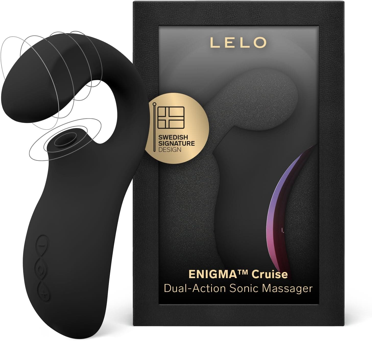 LELO ENIGMA Cruise Vibrador Doble, Succionador de Clítoris Femenino y Estimulador de Punto G con Tecnología SenseSonic, Black
