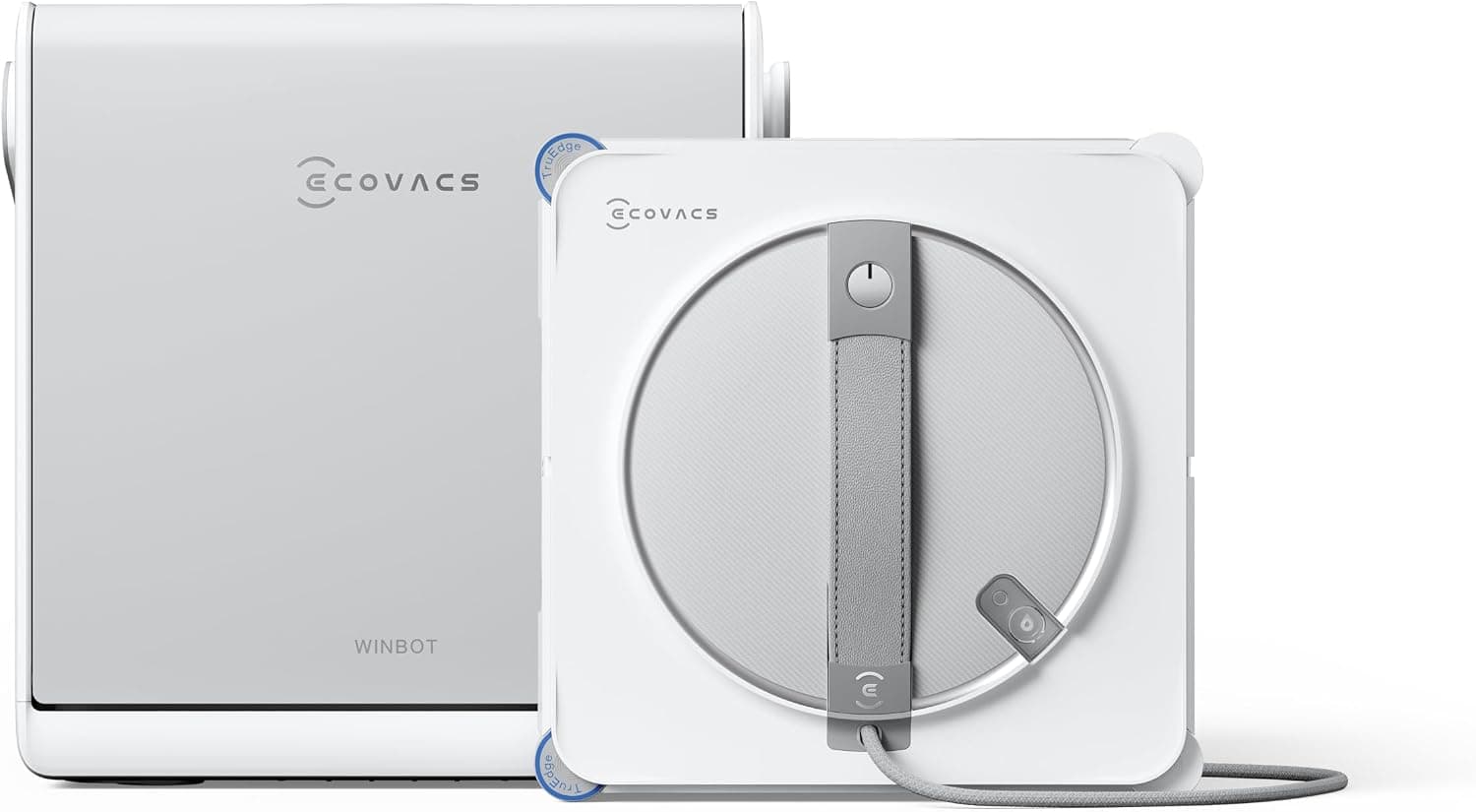 ECOVACS WINBOT W2S Omni Robot limpiacristales con estación, Inteligente de Borde a Borde con TruEdge™, pulverizador de Agua de Triple Boquilla, protección de 12 Niveles, Win-Slam 4.0