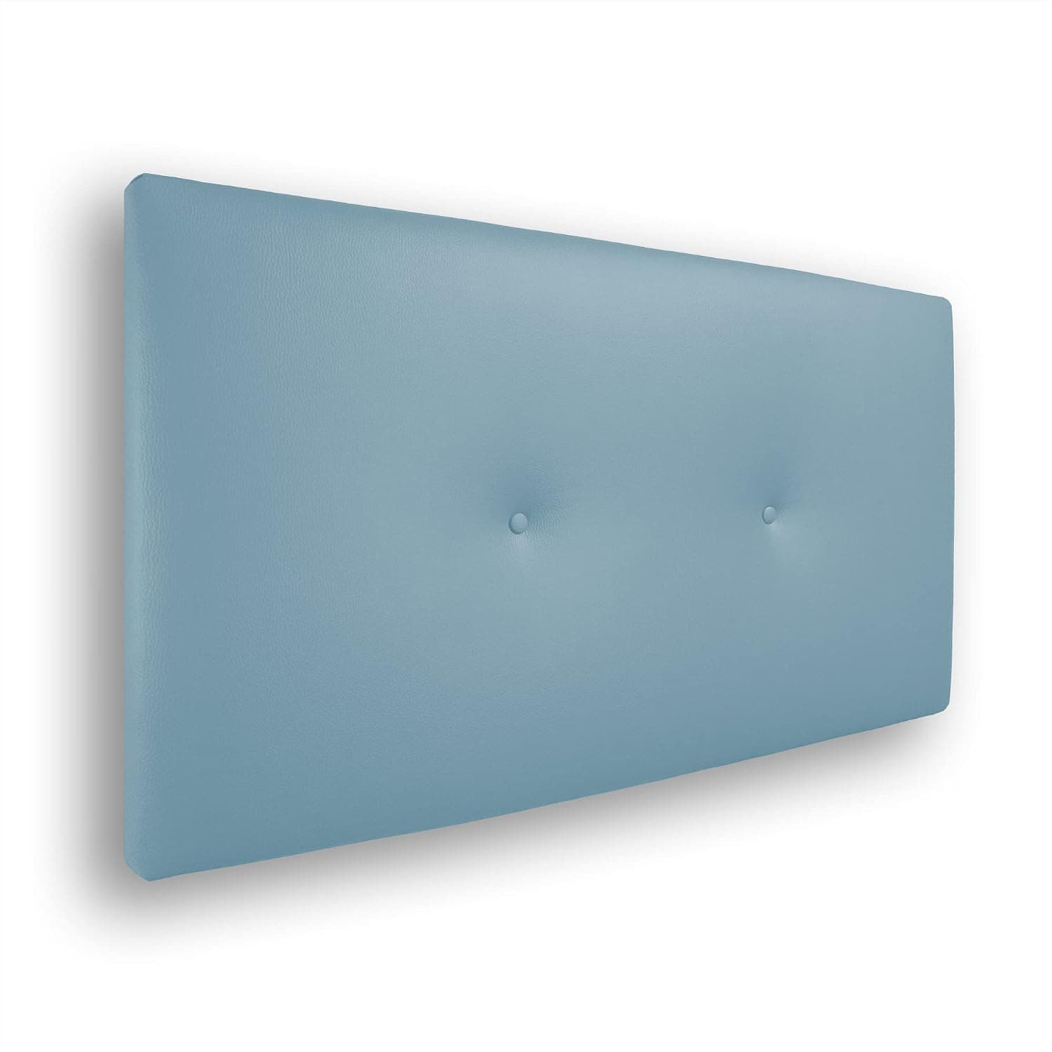 Silcar Home - Cabecero de Cama 90 Azul Claro Silvi - Tapizado, Estructura Madera, Hilera Botones Estilo Moderno - Fácil Instalación, Acolchado Confort - 90 cm, Polipiel Azul Claro