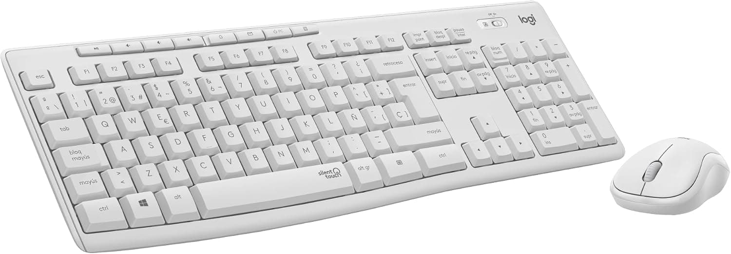 Logitech MK295 Silent, QWERTY Español - Blanco